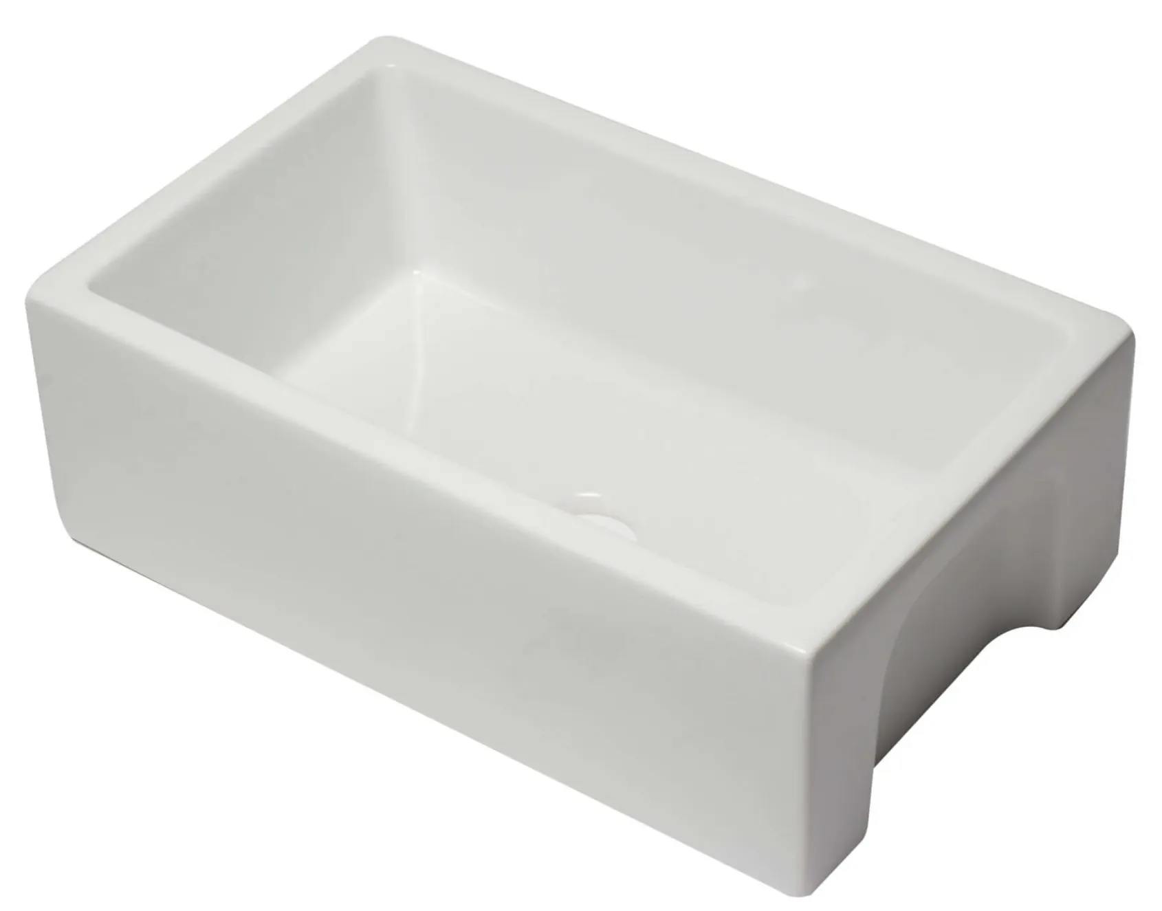 ALFI 30" Single Bowl Fireclay Farmhouse Apron Sink, White, Reversible, AB3018HS-W