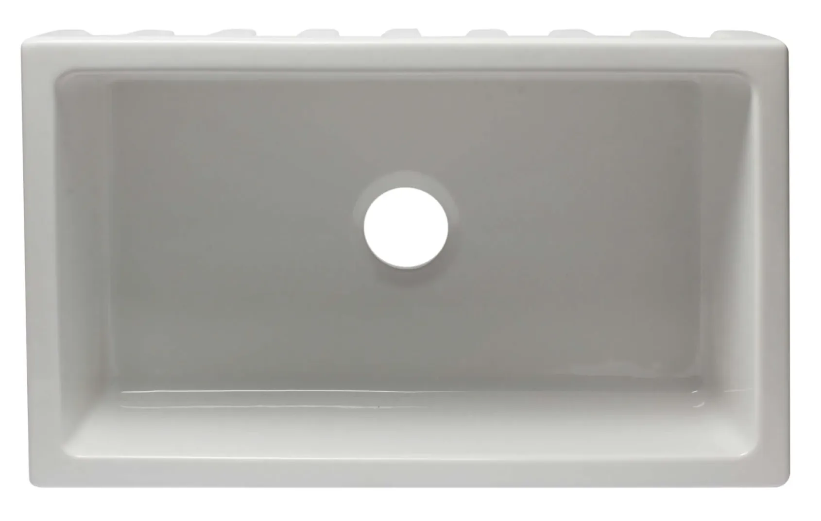 ALFI 30" Single Bowl Fireclay Farmhouse Apron Sink, White, Reversible, AB3018HS-W