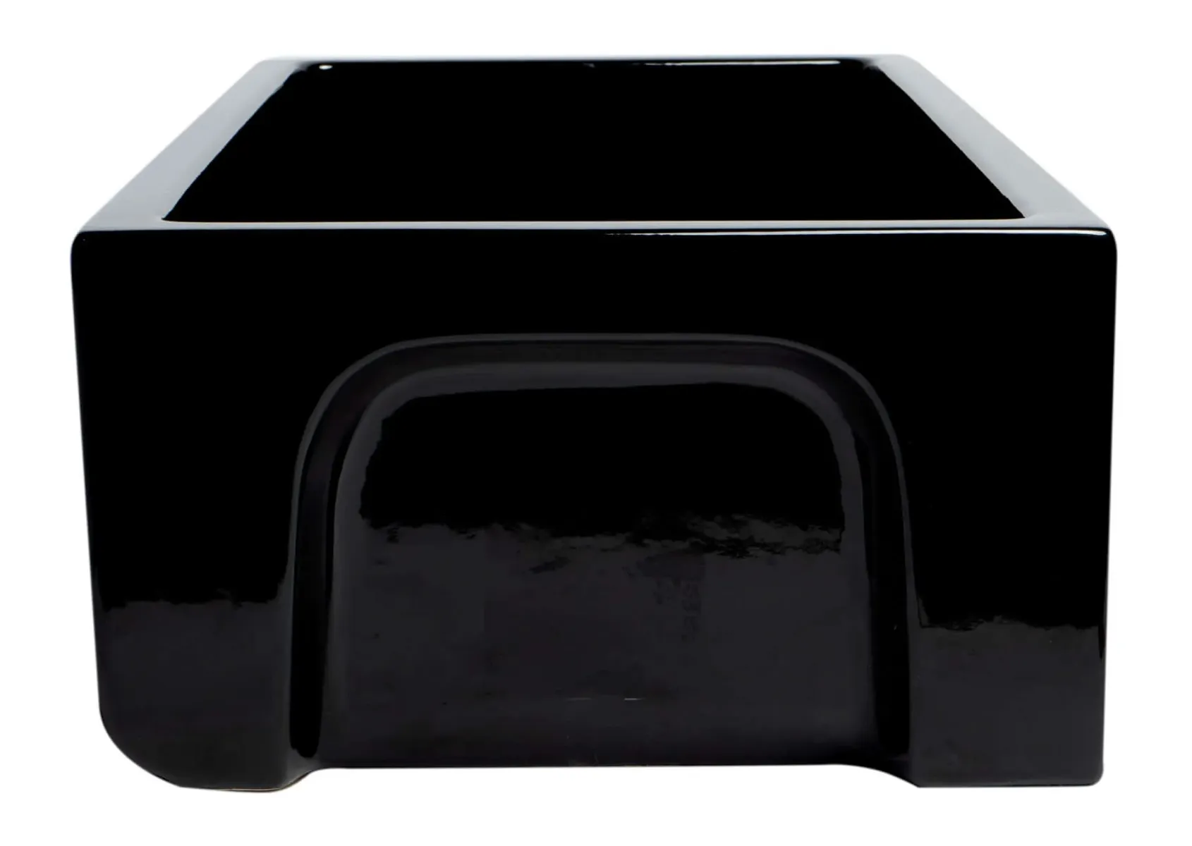 ALFI 36" Single Bowl Fireclay Farmhouse Kitchen Sink, Black Gloss, Reversible, AB3618HS-BG