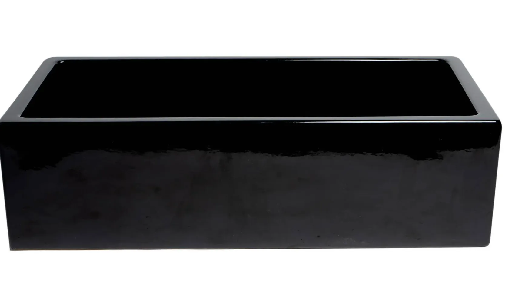 ALFI 36" Single Bowl Fireclay Farmhouse Kitchen Sink, Black Gloss, Reversible, AB3618HS-BG