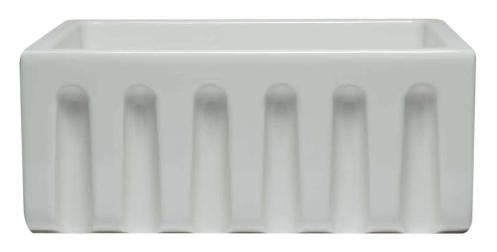 ALFI 24" Single Bowl Fireclay Farmhouse Apron Sink, White, Reversible, AB2418HS-W