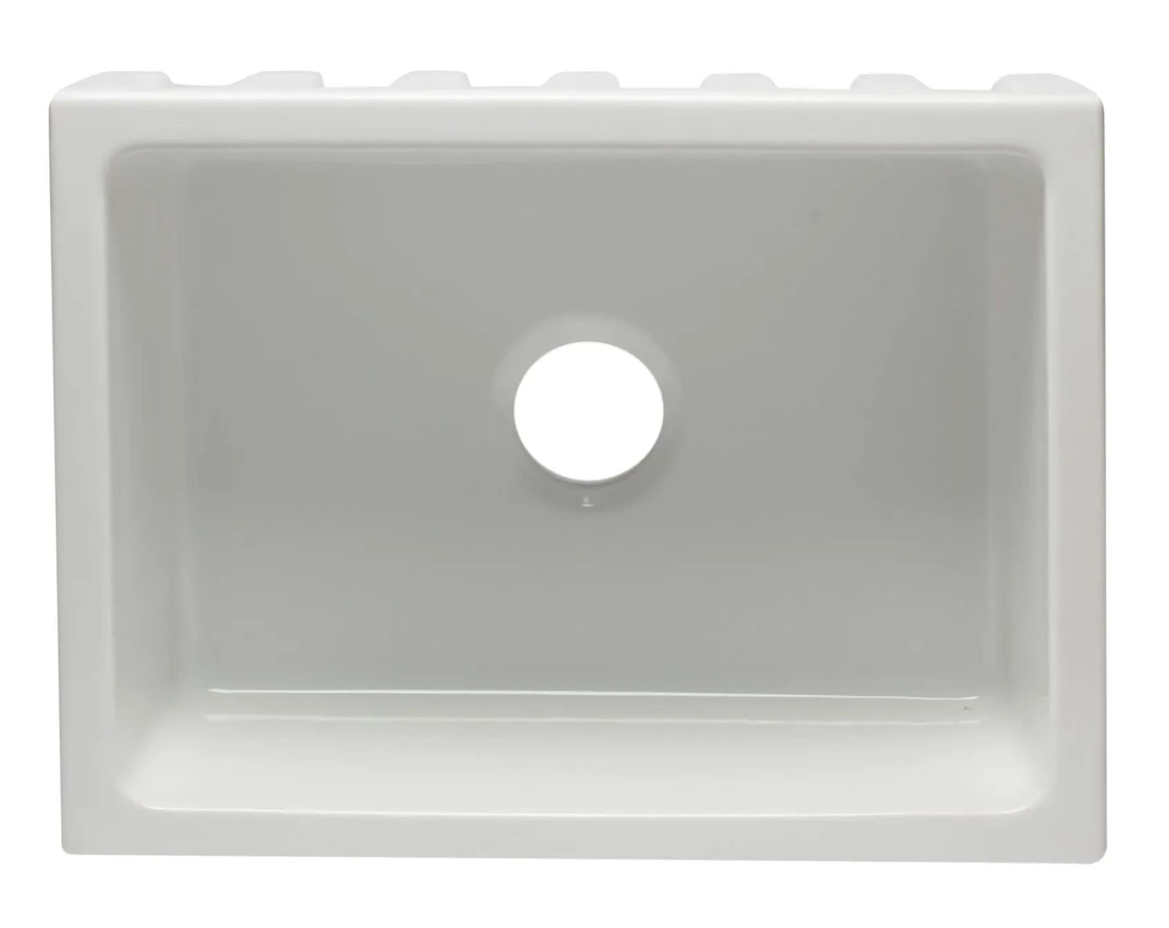 ALFI 24" Single Bowl Fireclay Farmhouse Apron Sink, White, Reversible, AB2418HS-W