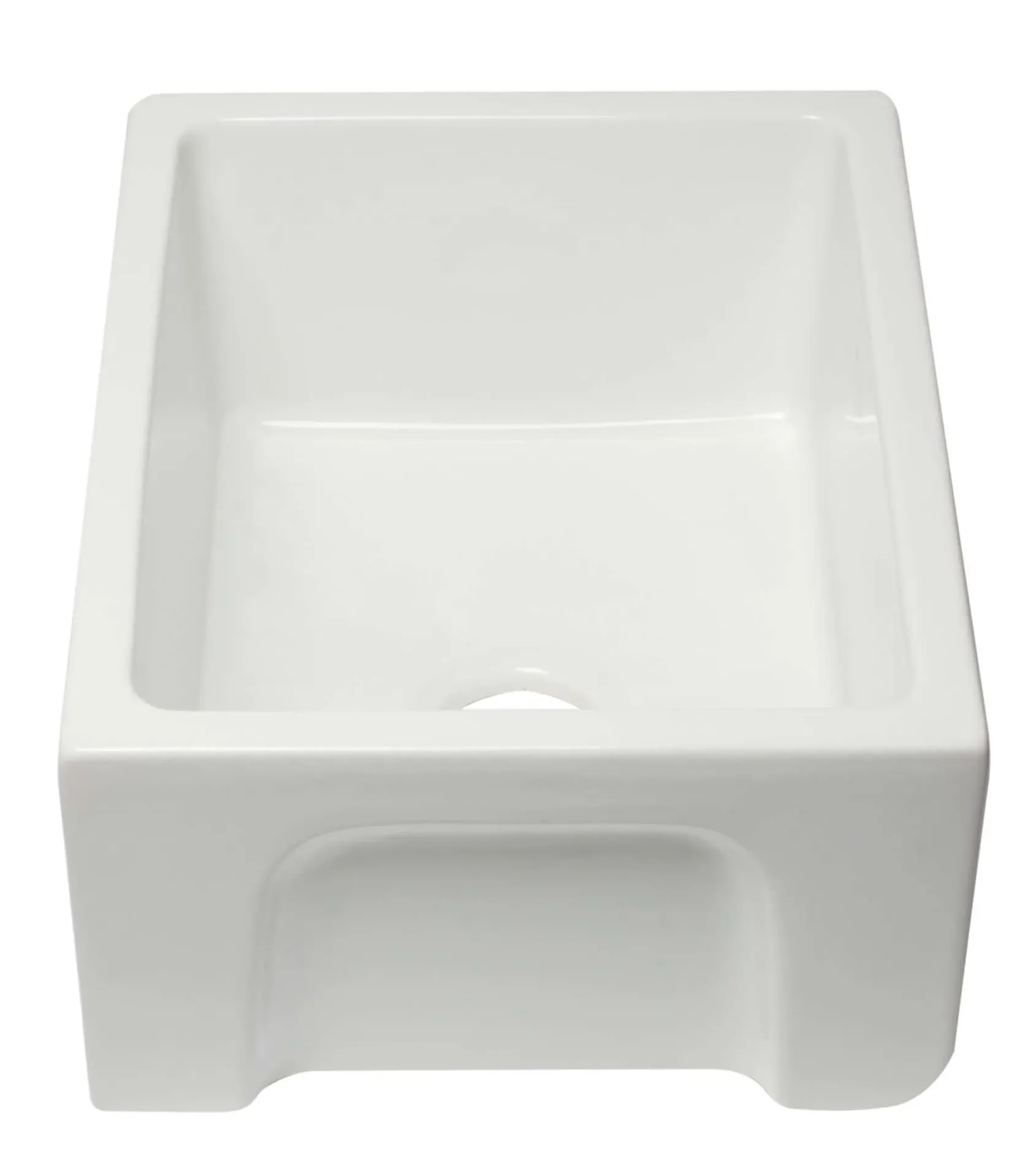 ALFI 24" Single Bowl Fireclay Farmhouse Apron Sink, White, Reversible, AB2418HS-W