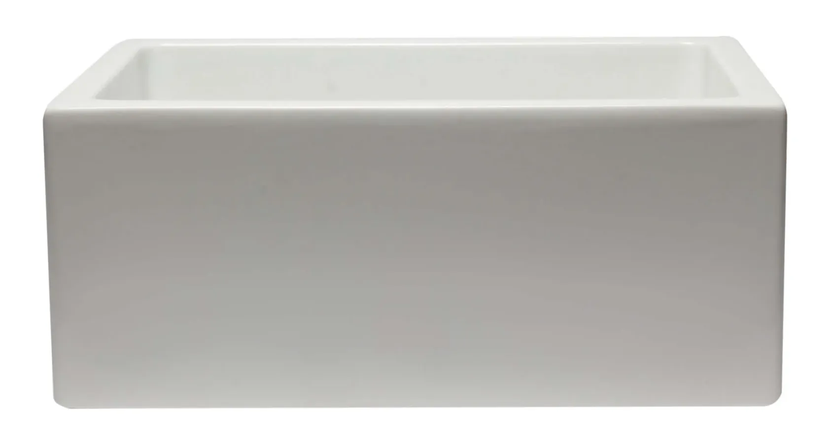 ALFI 24" Single Bowl Fireclay Farmhouse Apron Sink, White, Reversible, AB2418HS-W