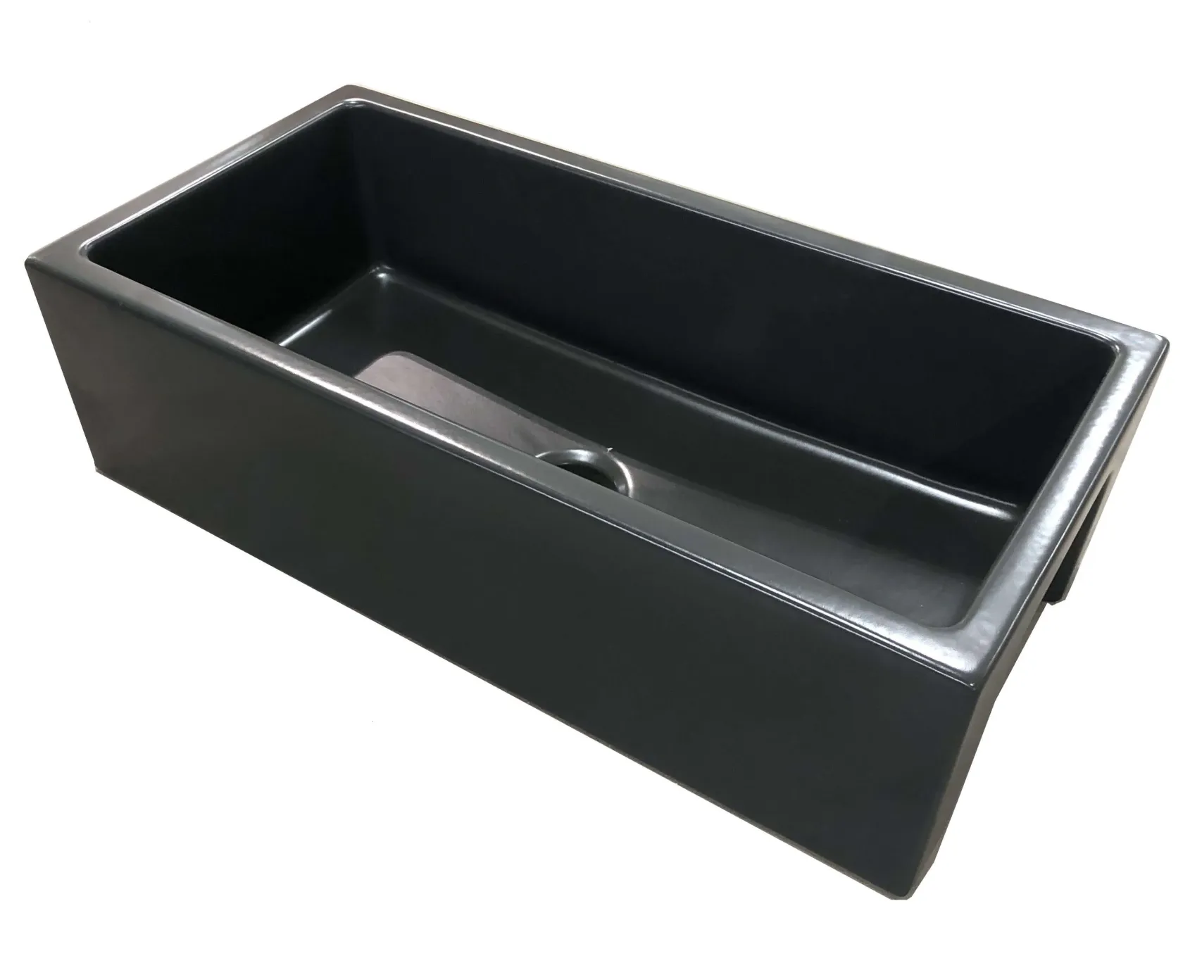 ALFI 36" Single Bowl Fireclay Farmhouse Kitchen Sink, Black Matte, Reversible, AB3618HS-BM