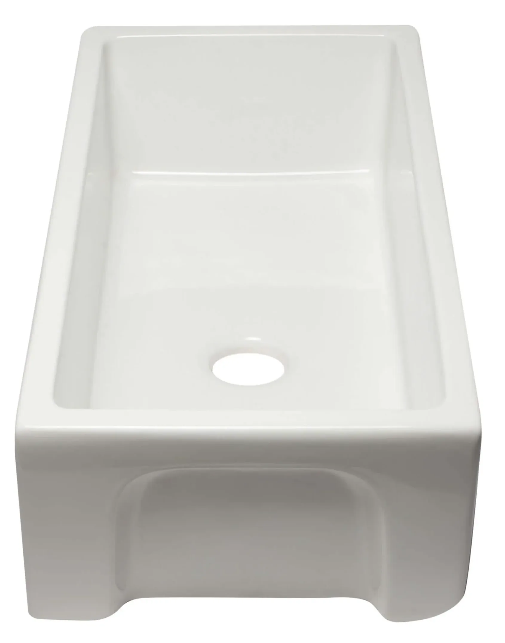 ALFI 36" Single Bowl Fireclay Farmhouse Kitchen Sink, White, Reversible, AB3618HS-W