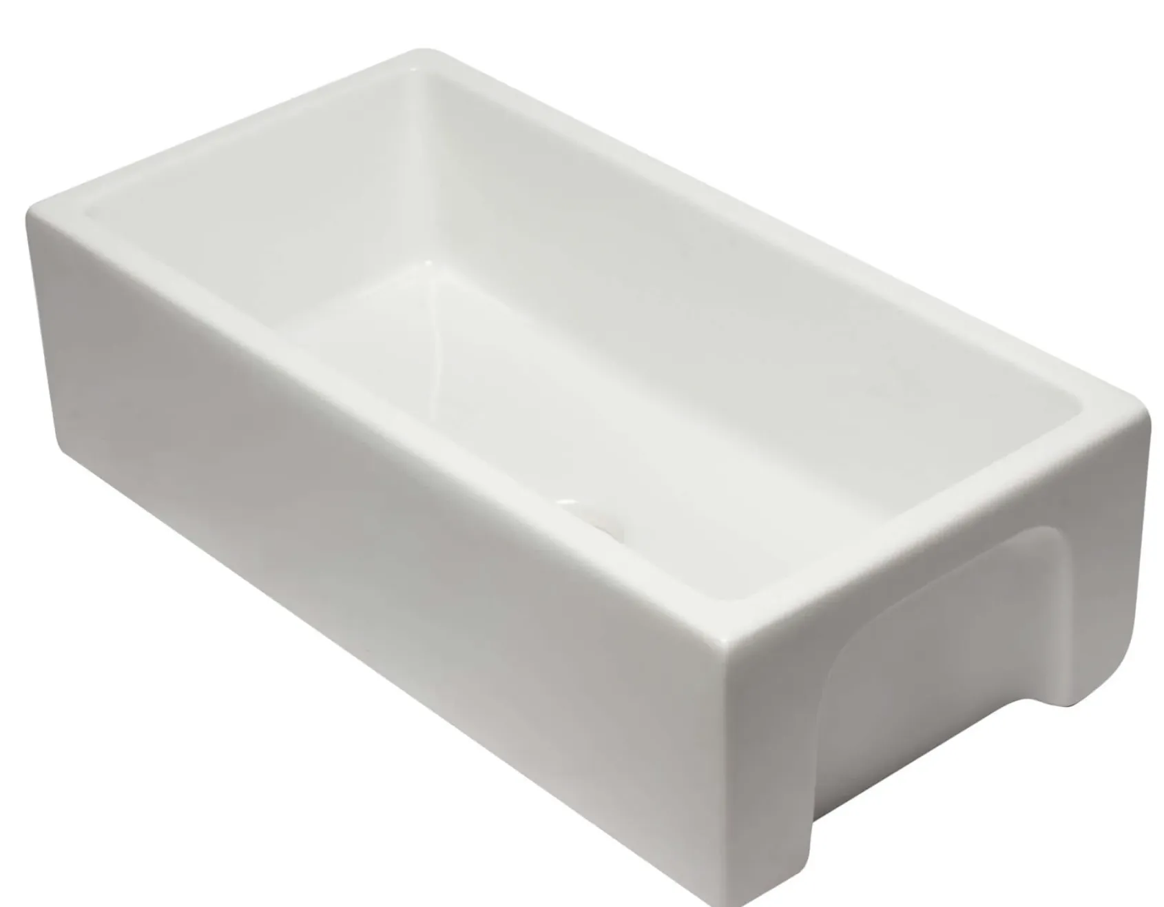 ALFI 36" Single Bowl Fireclay Farmhouse Kitchen Sink, White, Reversible, AB3618HS-W
