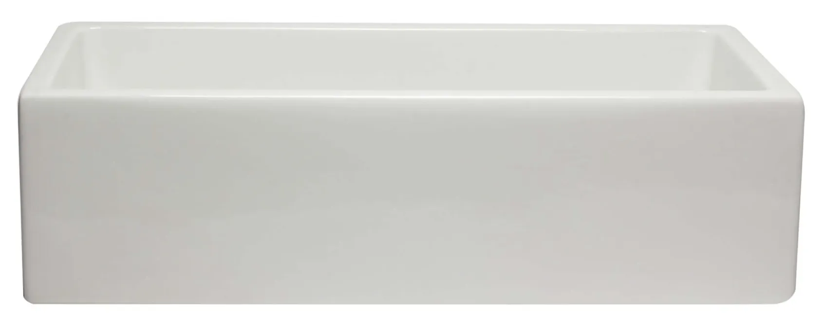 ALFI 36" Single Bowl Fireclay Farmhouse Kitchen Sink, White, Reversible, AB3618HS-W