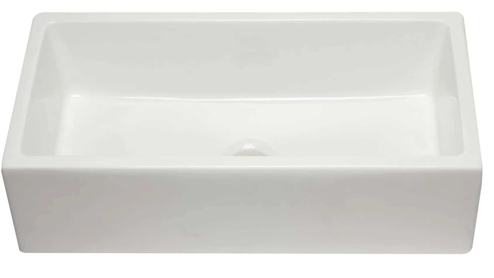 ALFI 36" Single Bowl Fireclay Farmhouse Kitchen Sink, White, Reversible, AB3618HS-W