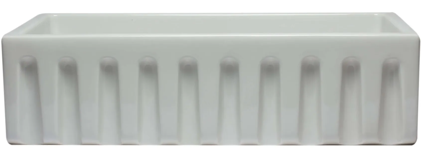 ALFI 36" Single Bowl Fireclay Farmhouse Kitchen Sink, White, Reversible, AB3618HS-W
