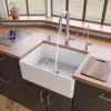 ALFI 26" Single Bowl Fireclay Farmhouse Apron Sink, White, Decorative, AB506-W