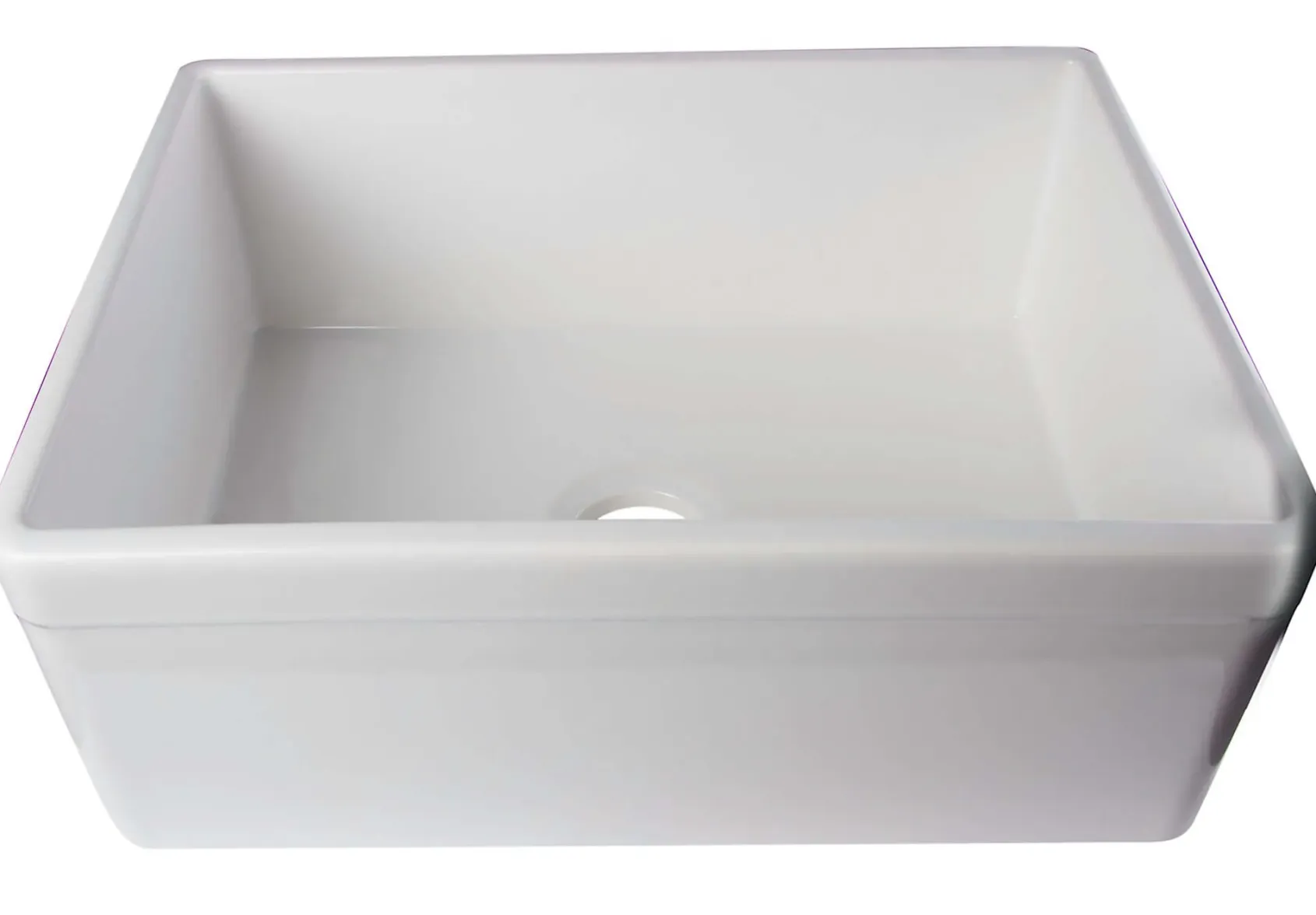 ALFI 26" Single Bowl Fireclay Farmhouse Apron Sink, White, Decorative, AB506-W