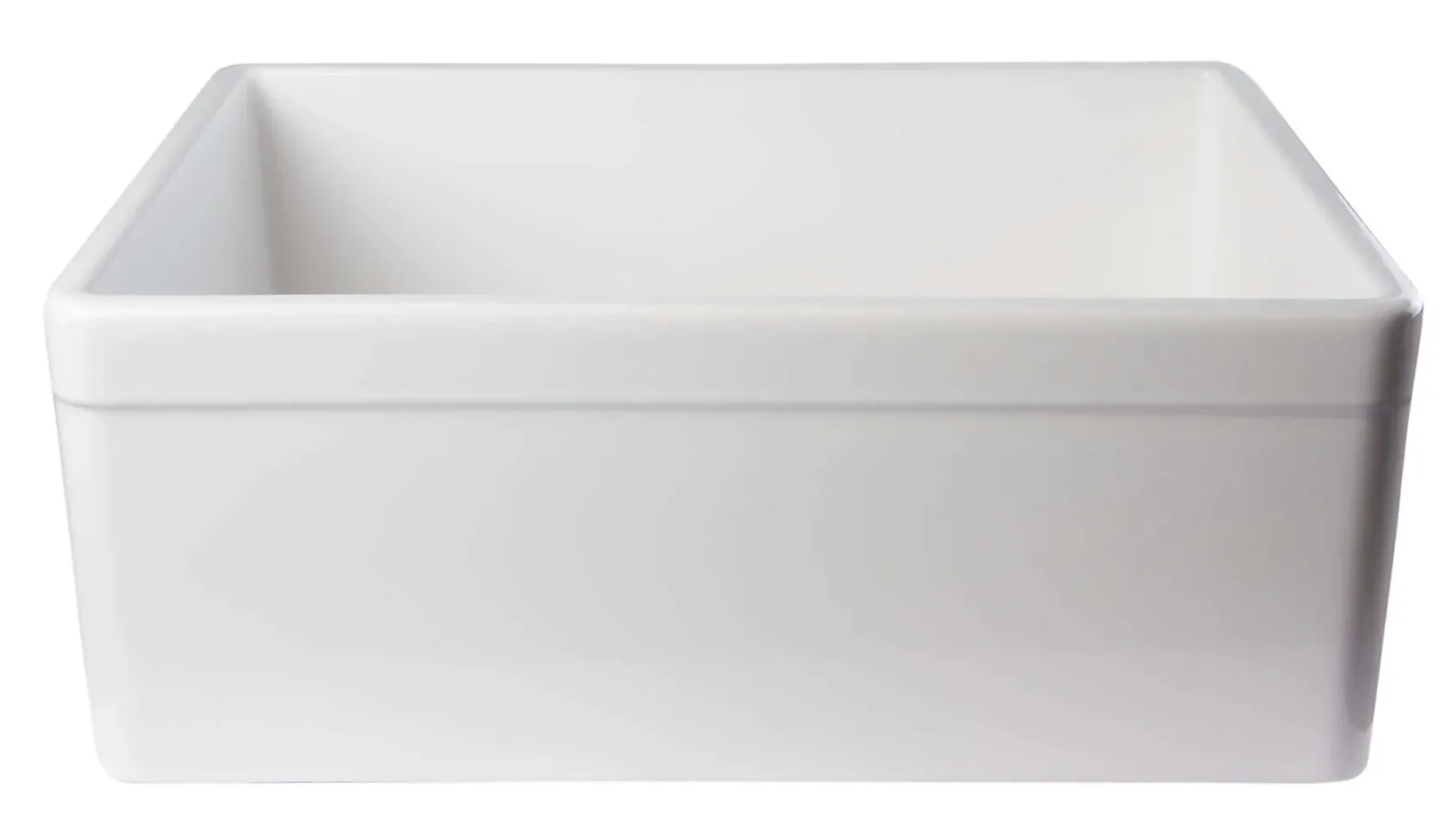 ALFI 26" Single Bowl Fireclay Farmhouse Apron Sink, White, Decorative, AB506-W