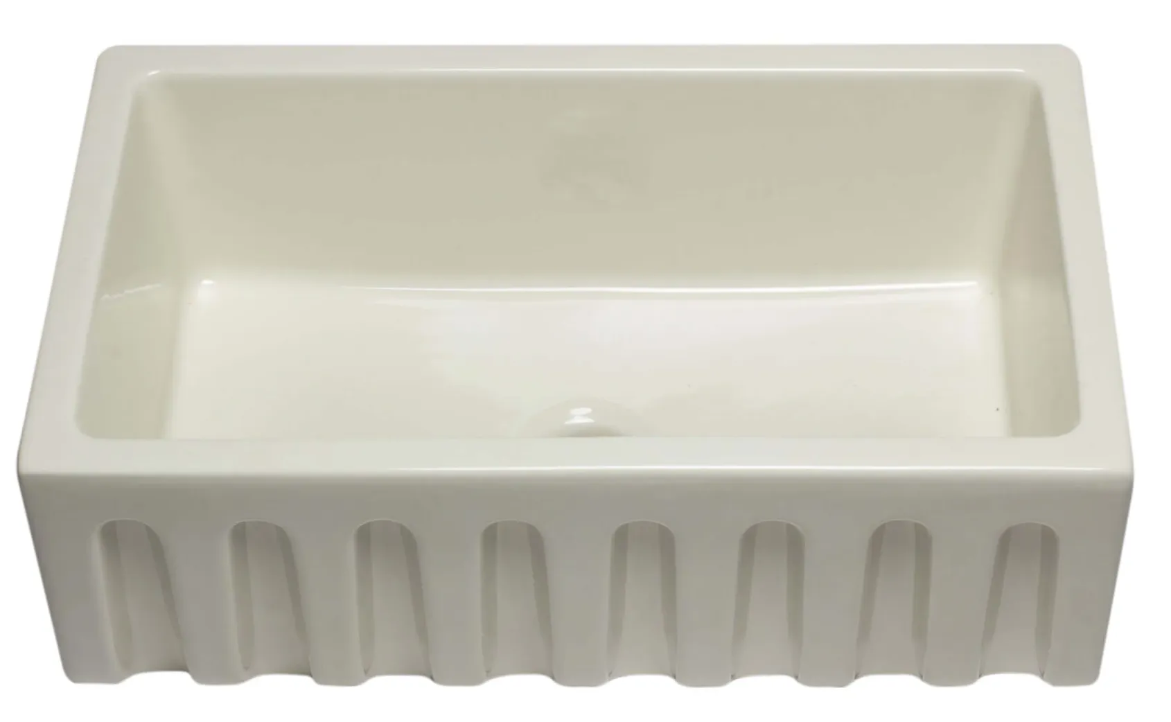 ALFI 30" Single Bowl Fireclay Farmhouse Apron Sink, Biscuit, Reversible, AB3018HS-B
