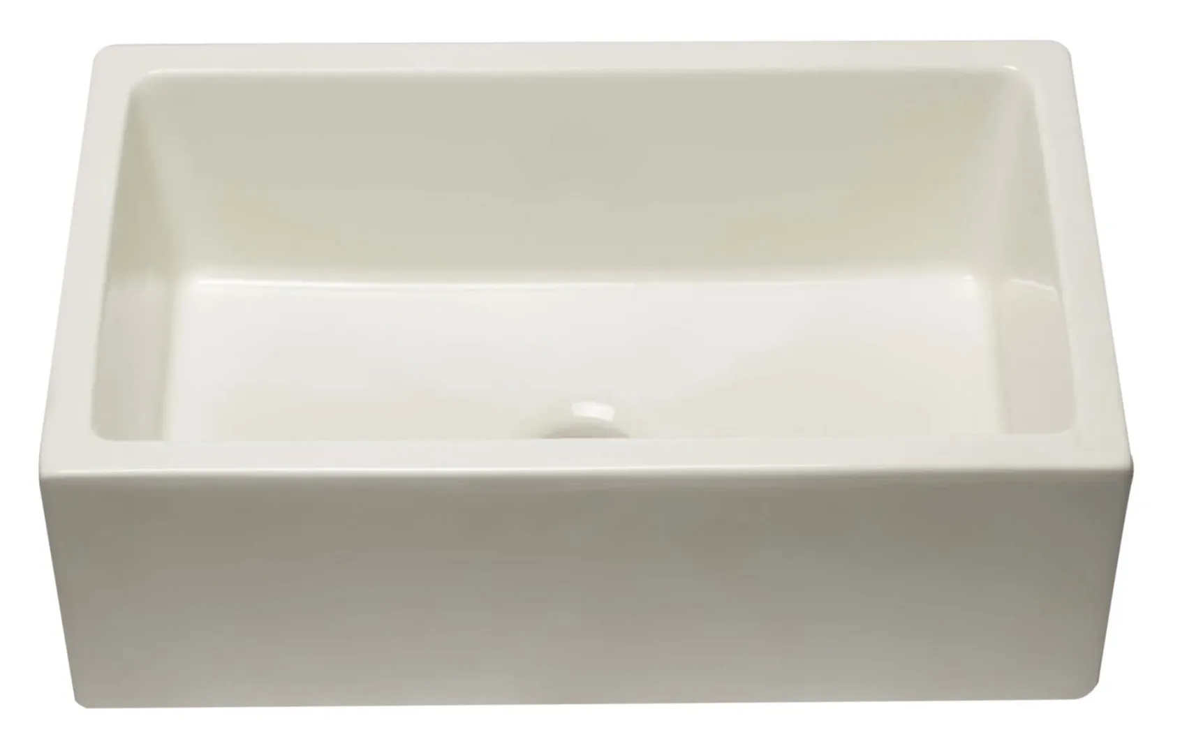 ALFI 30" Single Bowl Fireclay Farmhouse Apron Sink, Biscuit, Reversible, AB3018HS-B
