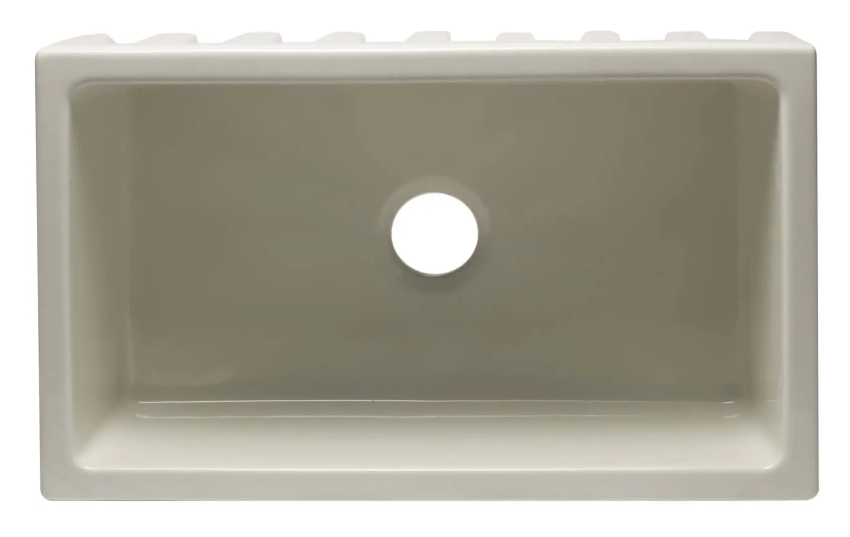 ALFI 30" Single Bowl Fireclay Farmhouse Apron Sink, Biscuit, Reversible, AB3018HS-B