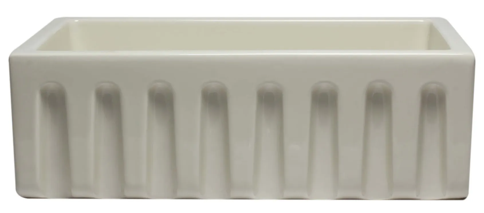 ALFI 30" Single Bowl Fireclay Farmhouse Apron Sink, Biscuit, Reversible, AB3018HS-B