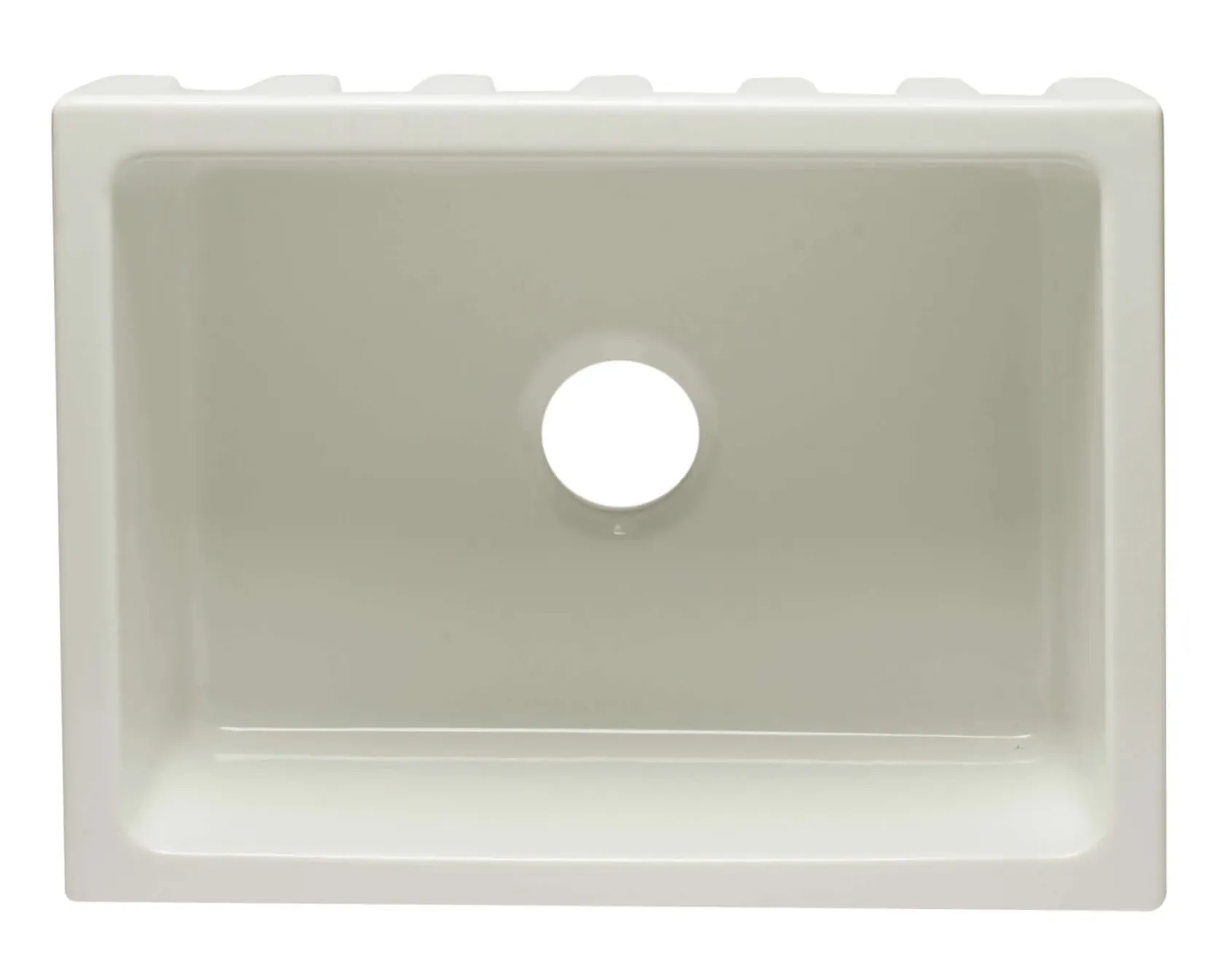 ALFI 24" Single Bowl Fireclay Farmhouse Apron Sink, Biscuit, Reversible, AB2418HS-B