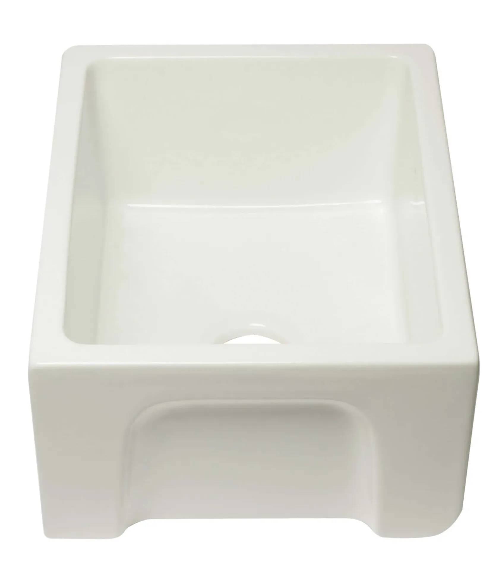 ALFI 24" Single Bowl Fireclay Farmhouse Apron Sink, Biscuit, Reversible, AB2418HS-B