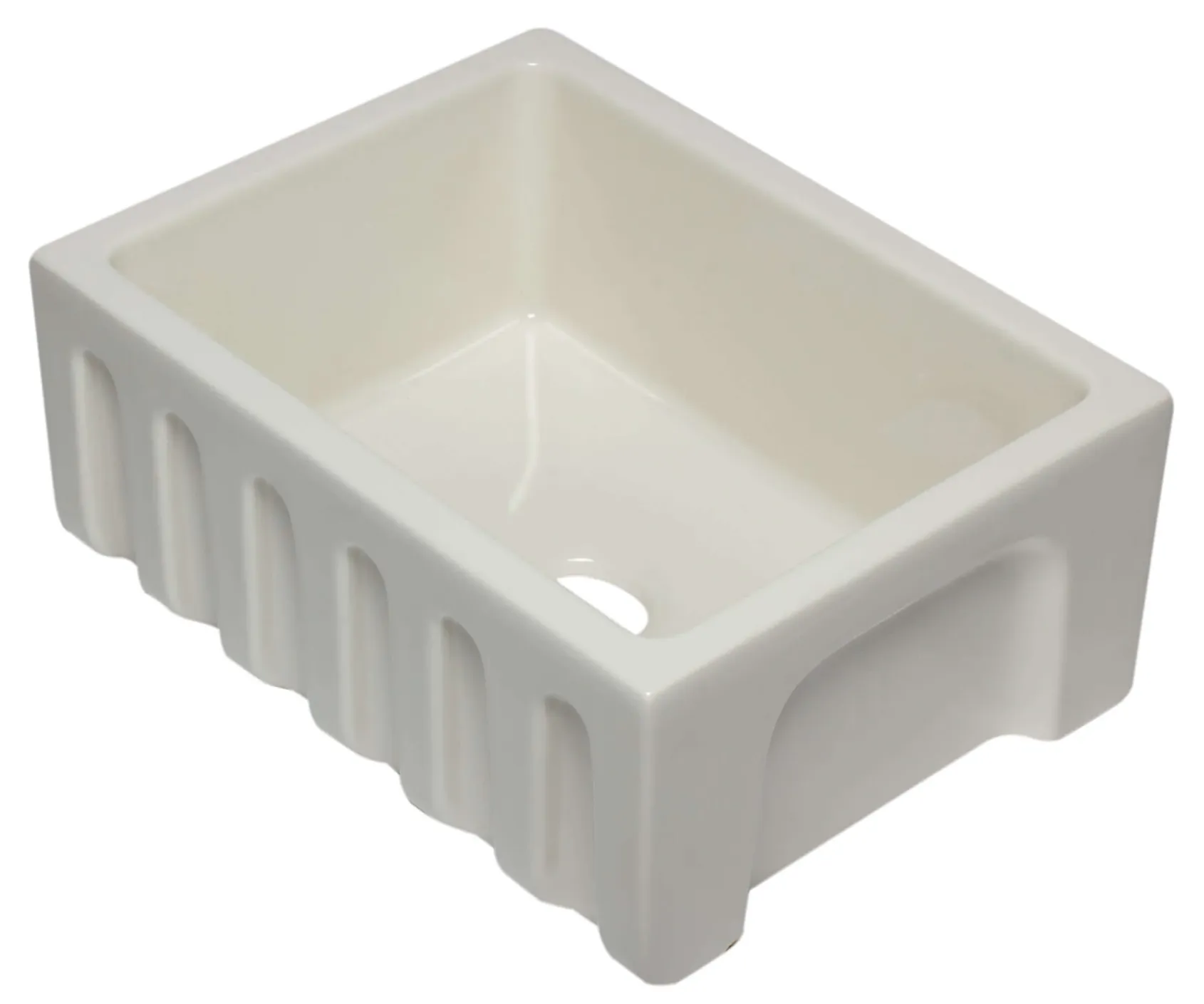 ALFI 24" Single Bowl Fireclay Farmhouse Apron Sink, Biscuit, Reversible, AB2418HS-B