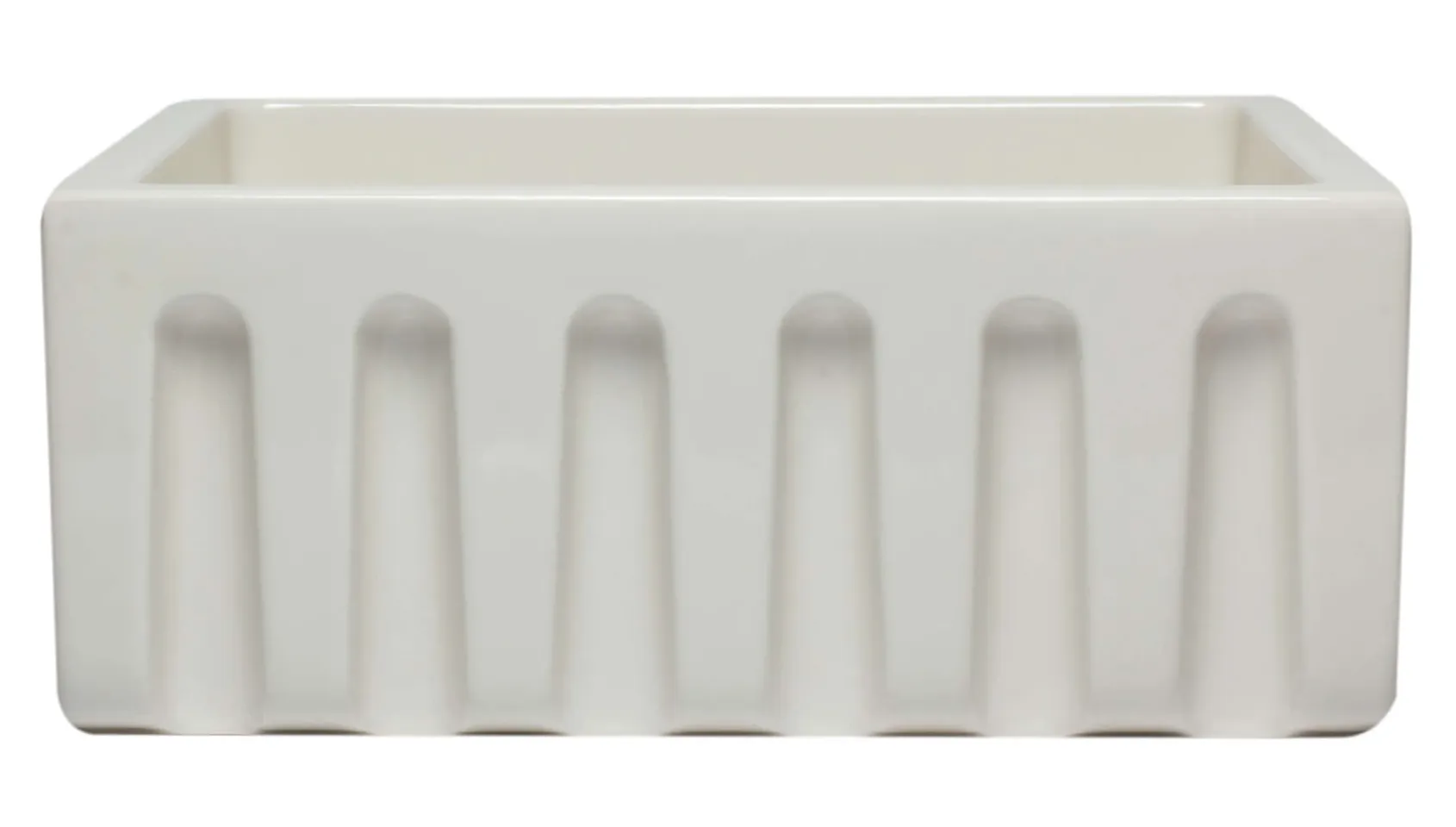 ALFI 24" Single Bowl Fireclay Farmhouse Apron Sink, Biscuit, Reversible, AB2418HS-B