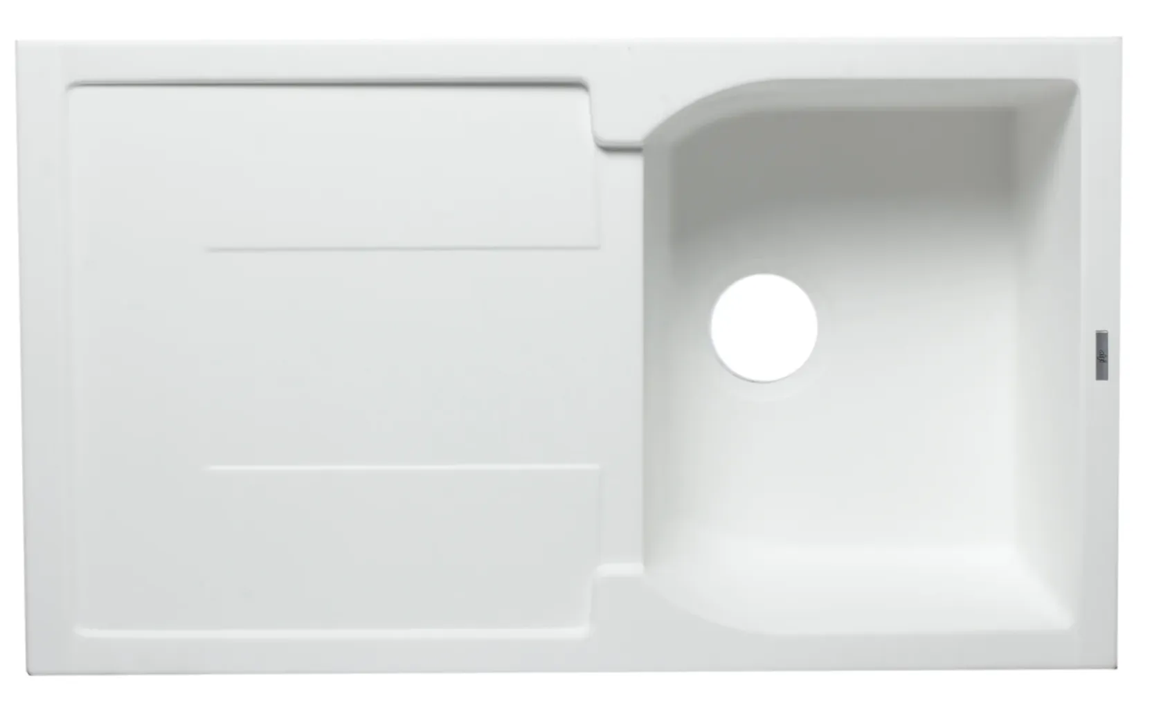 ALFI 34" Single Bowl Granite Composite Kitchen Sink with Drainboard, White, AB1620DI-W