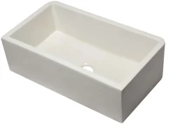 ALFI 33" Single Bowl Thick Wall Fireclay Farmhouse Apron Sink, Reversible, Biscuit, AB3318SB-B