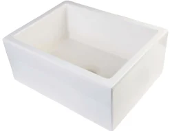 ALFI 24" Single Bowl Thick Wall Fireclay Farmhouse Apron Sink, Biscuit, AB2418SB-B