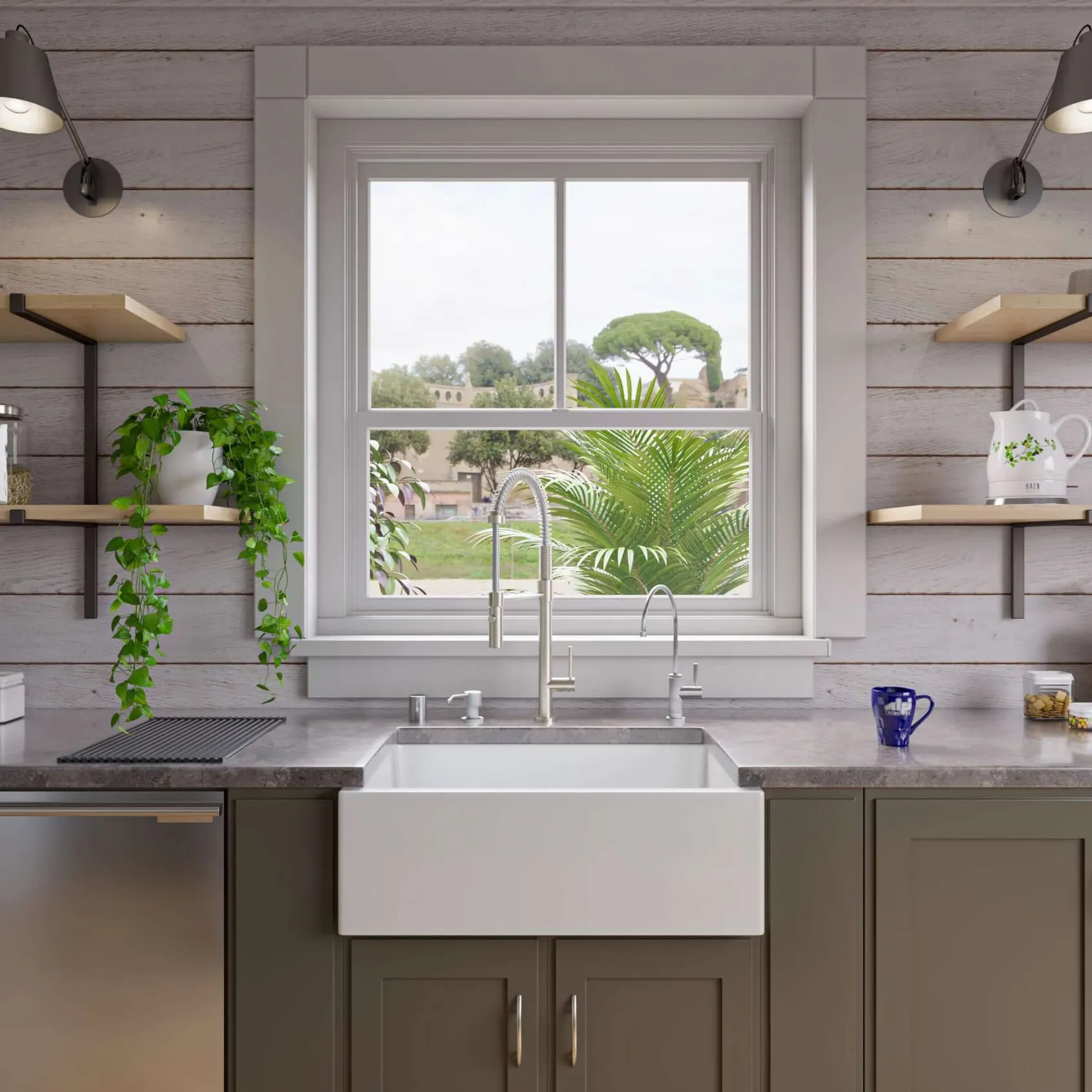 ALFI 30" Single Bowl Thick Wall Fireclay Farmhouse Apron Sink, White, AB3018SB-W