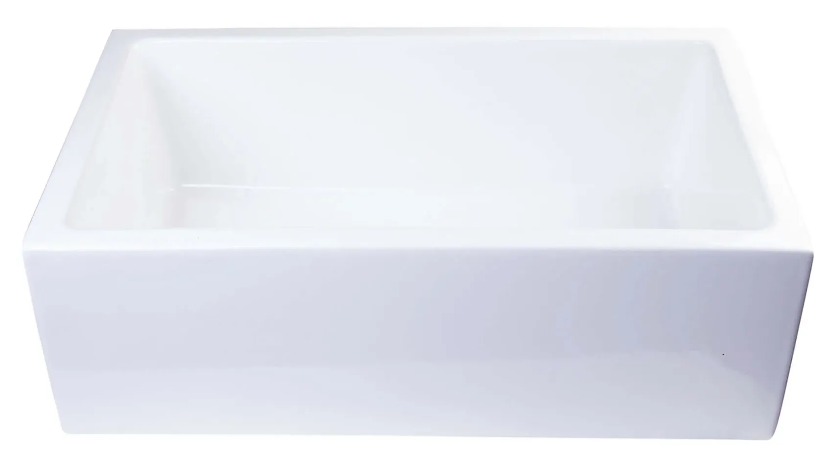 ALFI 30" Single Bowl Thick Wall Fireclay Farmhouse Apron Sink, White, AB3018SB-W