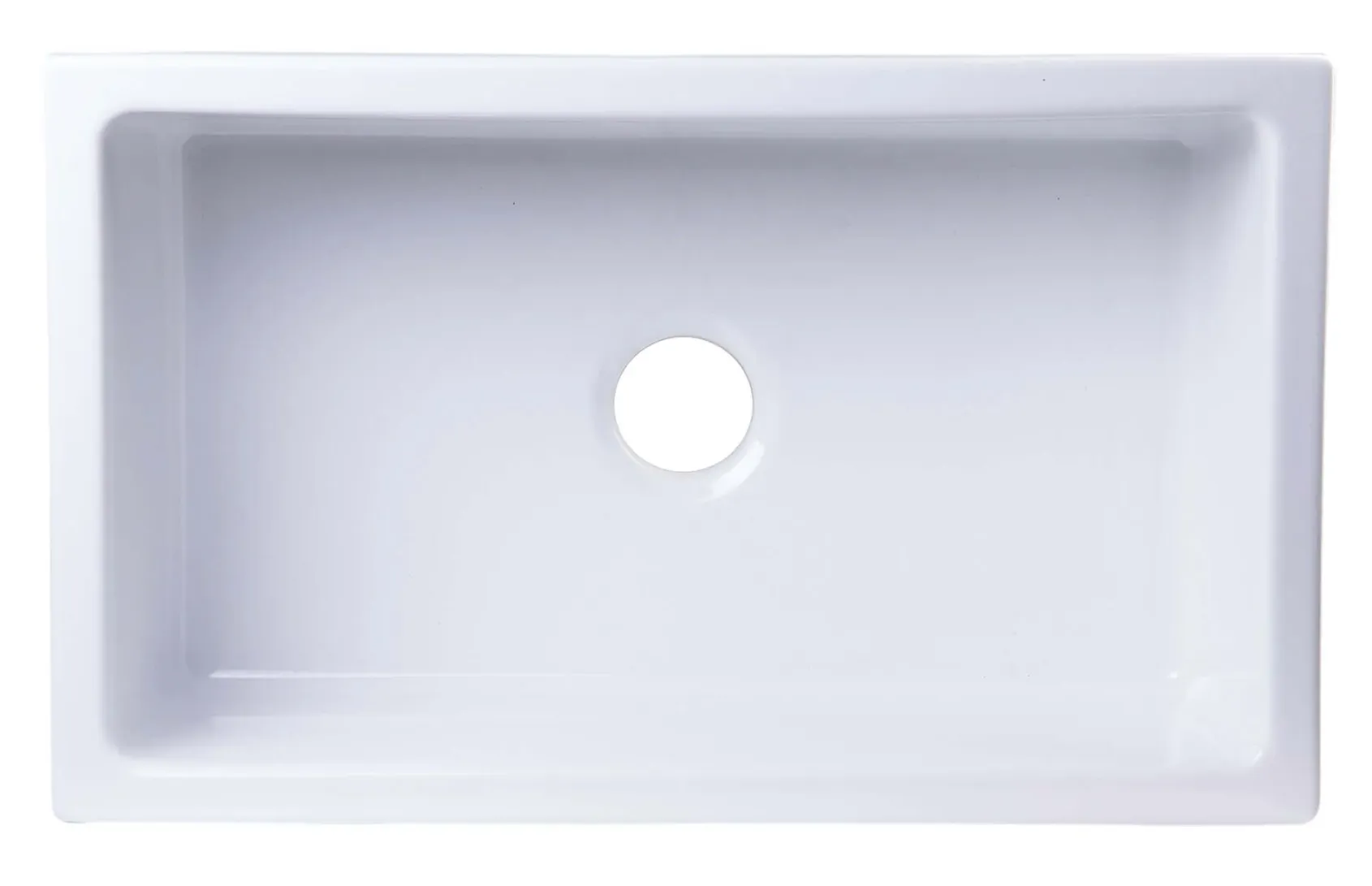 ALFI 30" Single Bowl Thick Wall Fireclay Farmhouse Apron Sink, White, AB3018SB-W