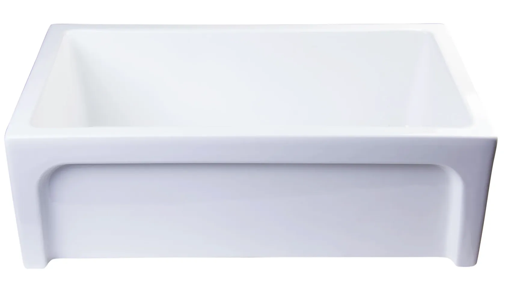 ALFI 30" Single Bowl Thick Wall Fireclay Farmhouse Apron Sink, White, AB3018ARCH-W