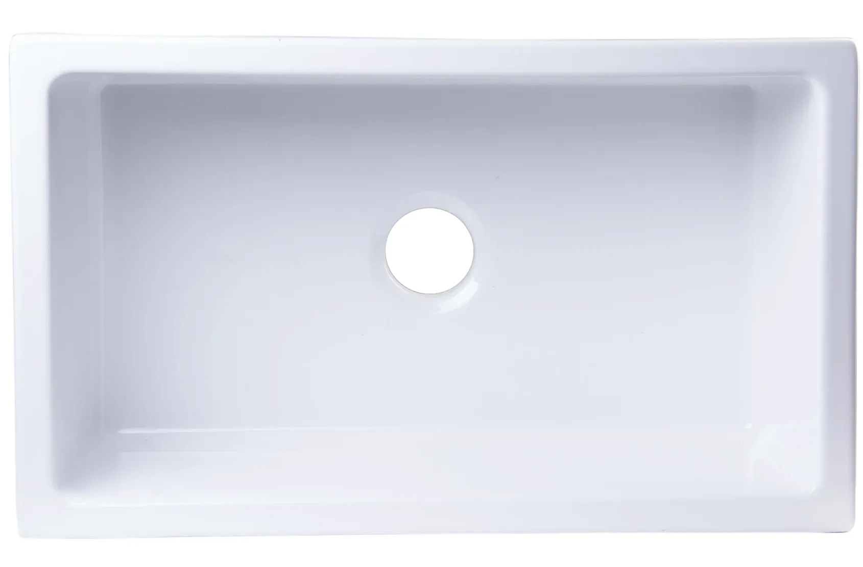 ALFI 30" Single Bowl Thick Wall Fireclay Farmhouse Apron Sink, White, AB3018ARCH-W