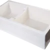 ALFI 36" Smooth Double Bowl Thick Wall Fireclay Farmhouse Sink, Biscuit, AB3618DB-B