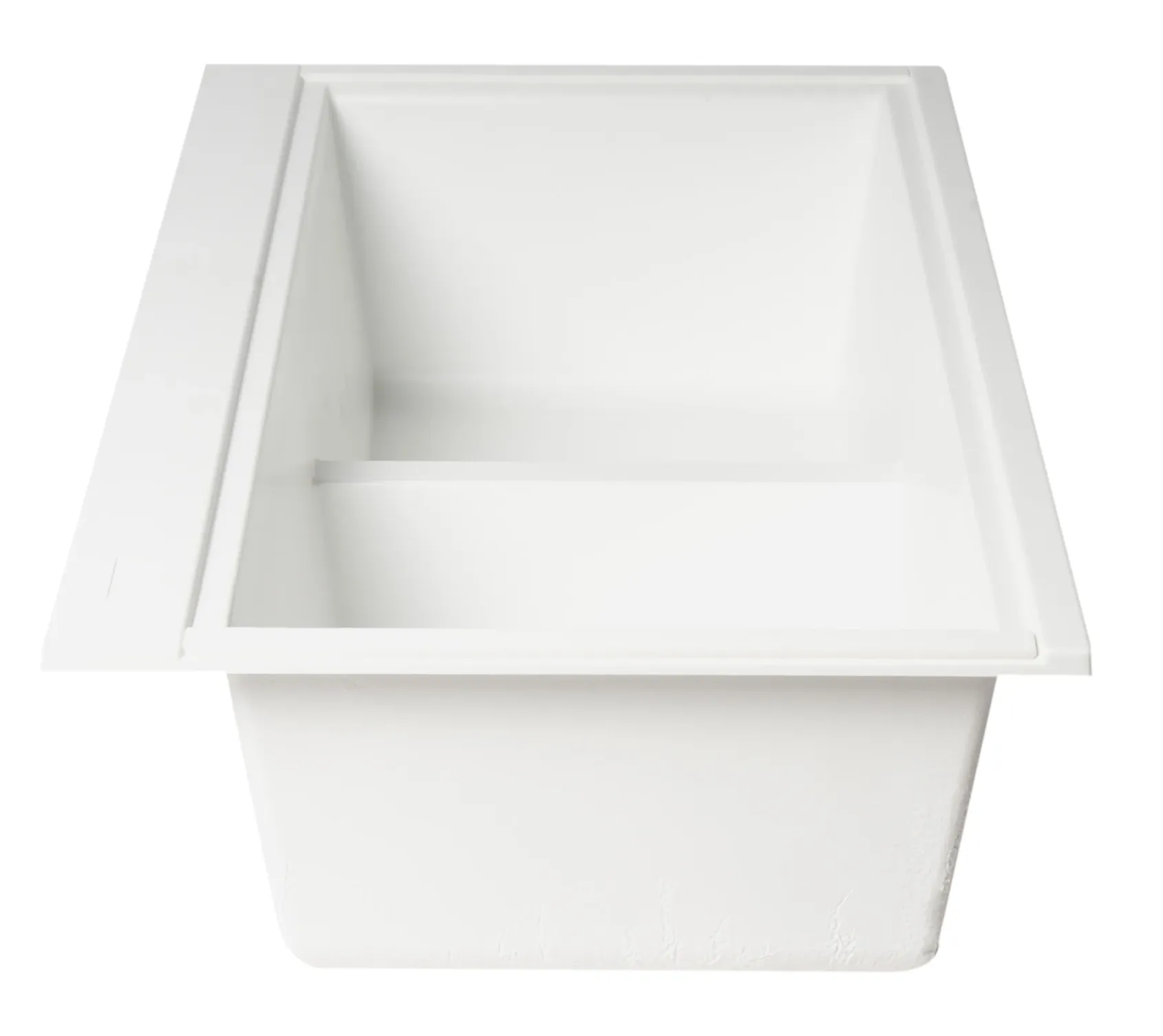 ALFI 34" Undermount Granite Composite Workstation Kitchen Sink with Accessories, 50/50 Double Bowl, White, 0 Faucet Hole, AB3418DBUM-W