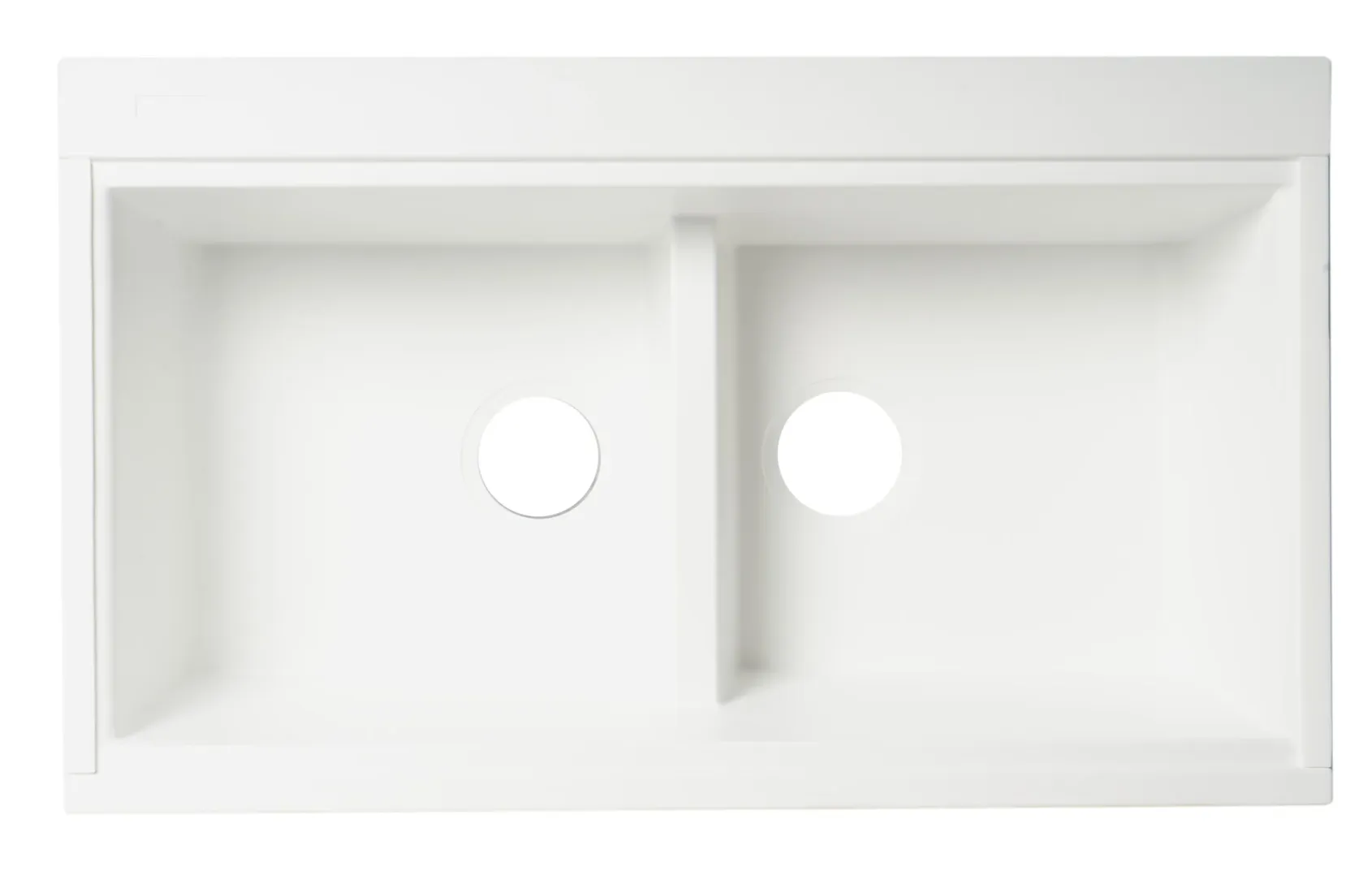 ALFI 34" Undermount Granite Composite Workstation Kitchen Sink with Accessories, 50/50 Double Bowl, White, 0 Faucet Hole, AB3418DBUM-W