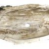 Allstone 32"x19"x6" Petrified Wood Stone Vessel Sink, Beige, Brown, PEWD-#016