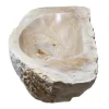 Allstone 35.5"x13"x6" Petrified Wood Stone Vessel Sink, Beige, PEWD-#273