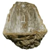 Allstone 33"x14.5"x5.5" Petrified Wood Stone Vessel Sink, Beige, Brown, PEWD-#025