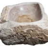 Allstone 33"x16.5"x7.5" Petrified Wood Stone Vessel Sink, Beige, Taupe, PEWD-#2124