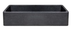 48" Black Granite Stone Farmhouse Kitchen Sink, Single Bowl, Reversible,KF482210SB-NLP-BK