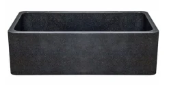 33" Black Granite Stone Farmhouse Kitchen Sink, Single Bowl, Reversible, KF332010SB-NLP-BK