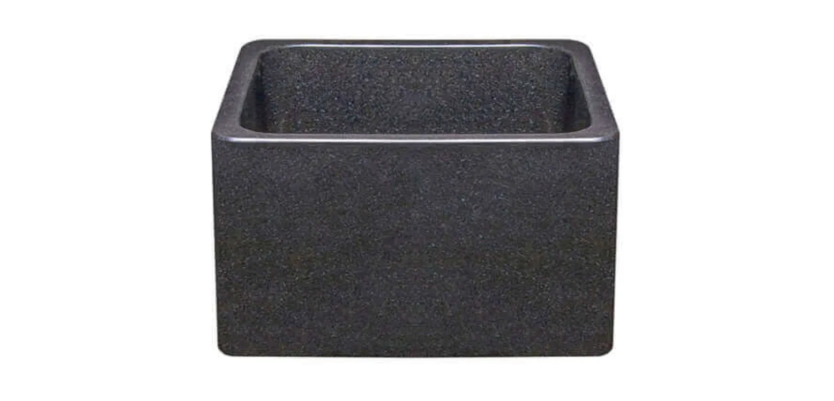 17" Black Granite Stone Farmhouse Kitchen Sink, Single Bowl, Reversible, KF171710-BK