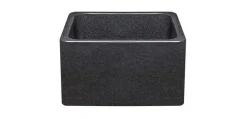 17" Black Granite Stone Farmhouse Kitchen Sink, Single Bowl, Reversible, KF171710-BK