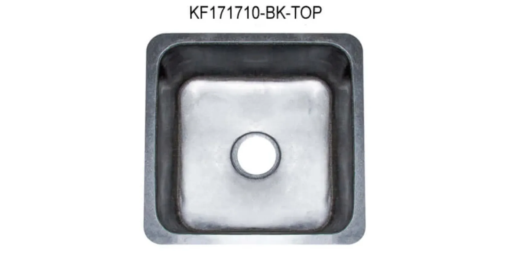 17" Black Granite Stone Farmhouse Kitchen Sink, Single Bowl, Reversible, KF171710-BK