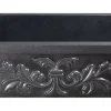 33" Black Granite Stone Farmhouse Kitchen Sink, Single Bowl, Floral Front, KF332010SB-F2-BK