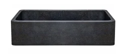 42" Black Granite Stone Farmhouse Kitchen Sink, Single Bowl, Reversible, KF422010SB-NLP-BK