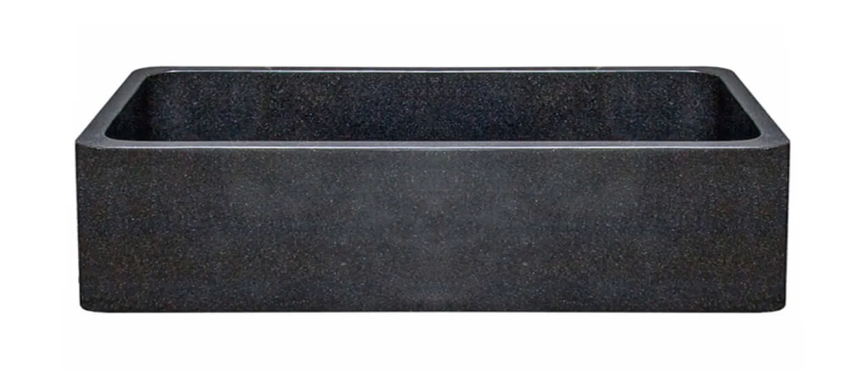 42" Black Granite Stone Farmhouse Kitchen Sink, Single Bowl, Reversible, KF422010SB-NLP-BK