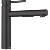 Blanco Alta II Low Arc Pull-Out Kitchen Faucet, Matte Black, 1.5 GPM, Brass, 527560