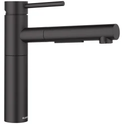 Blanco Alta II Low Arc Pull-Out Kitchen Faucet, Matte Black, 1.5 GPM, Brass, 527560